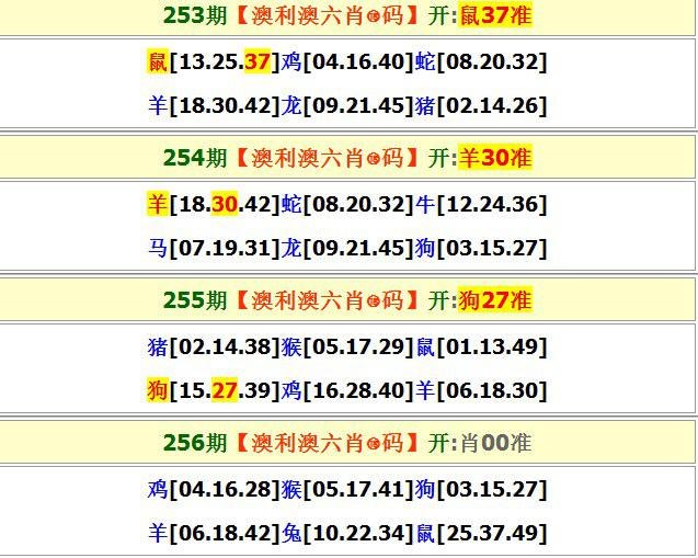 澳彩全年开奖记录